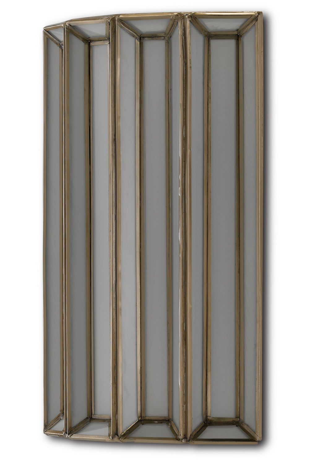 Currey and Company - 5000-0175 - One Light Wall Sconce - Daze - Antique Brass/White