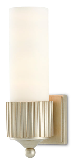 Currey and Company - 5000-0178 - One Light Wall Sconce - Barry Goralnick - Silver Leaf/Frosted Glass