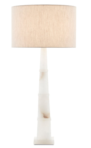 Currey and Company - 6000-0595 - One Light Table Lamp - Alabastro - Alabaster/Polished Nickel