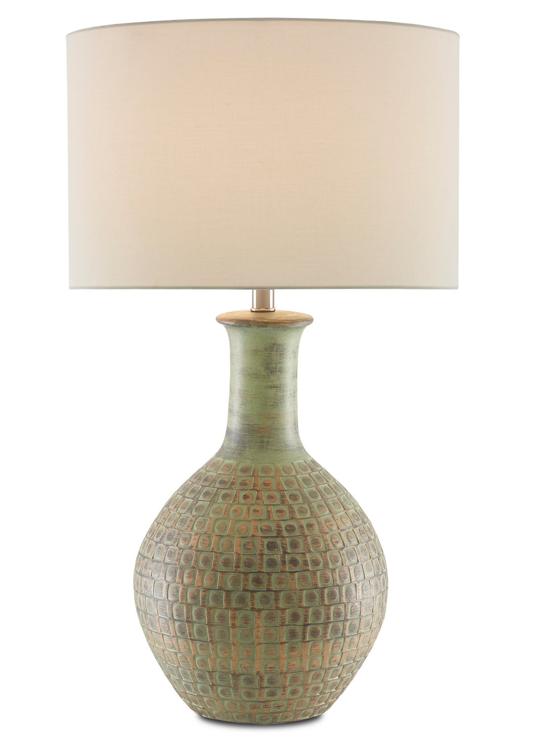 Currey and Company - 6000-0611 - One Light Table Lamp - Loro - Dark Moss Green/Gold