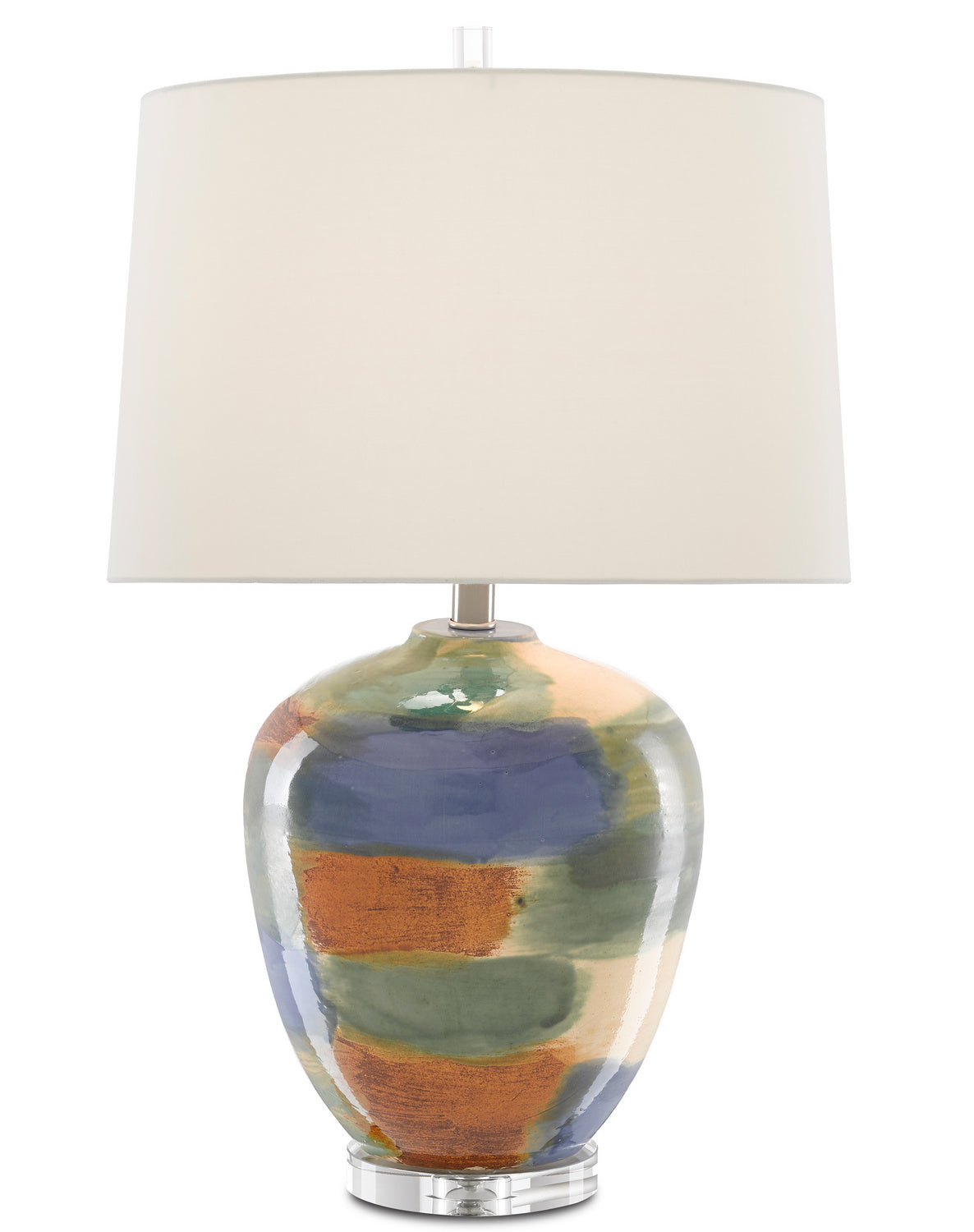 Currey and Company - 6000-0613 - One Light Table Lamp - Rainbow - Blue/Green/Sand/Rust/Clear