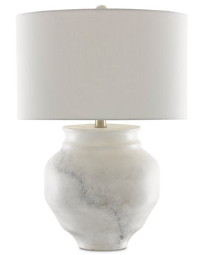 Currey and Company - 6000-0623 - One Light Table Lamp - Kalossi - White/Gray/Contemporary Silver Leaf