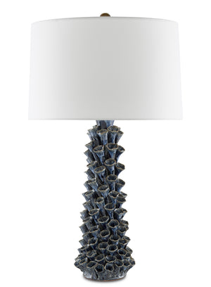 Currey and Company - 6000-0683 - One Light Table Lamp - Sunken - Blue Drip Glaze