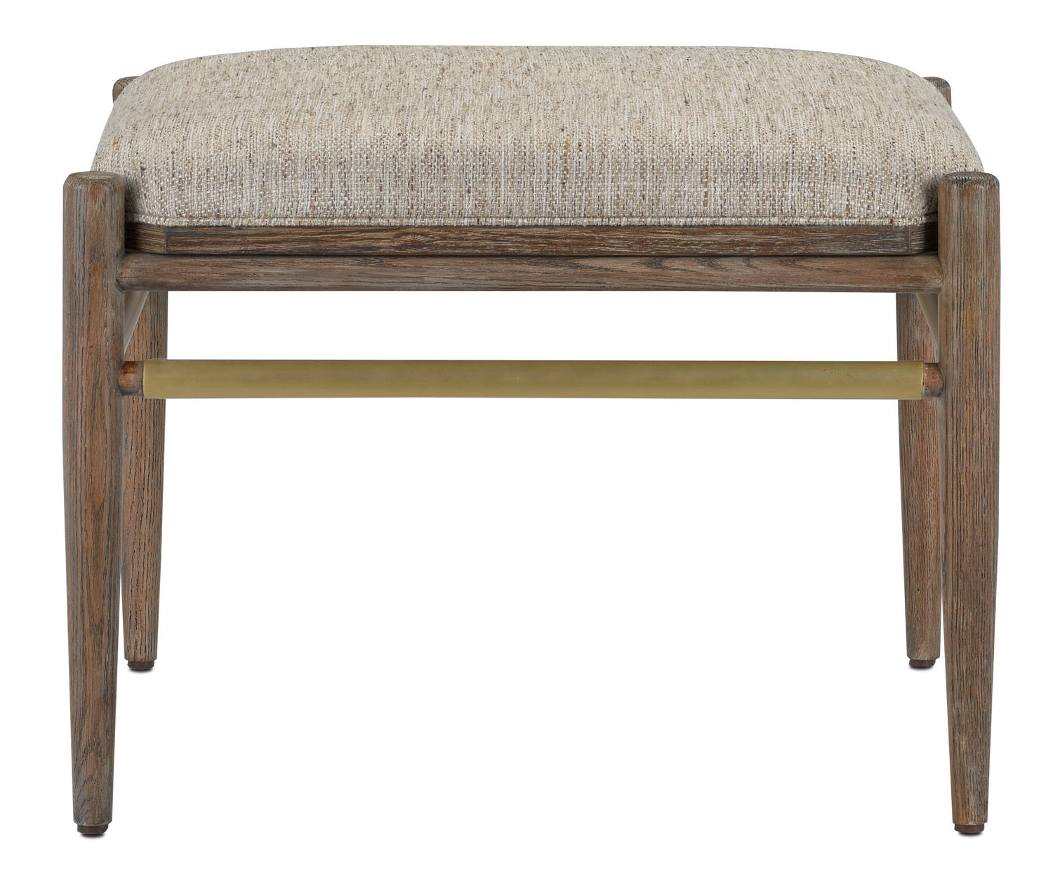 Currey and Company - 7000-0282 - Ottoman - Visby - Light Pepper/Brushed Brass