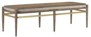 Currey and Company - 7000-0302 - Bench - Visby - Light Pepper/Brushed Brass