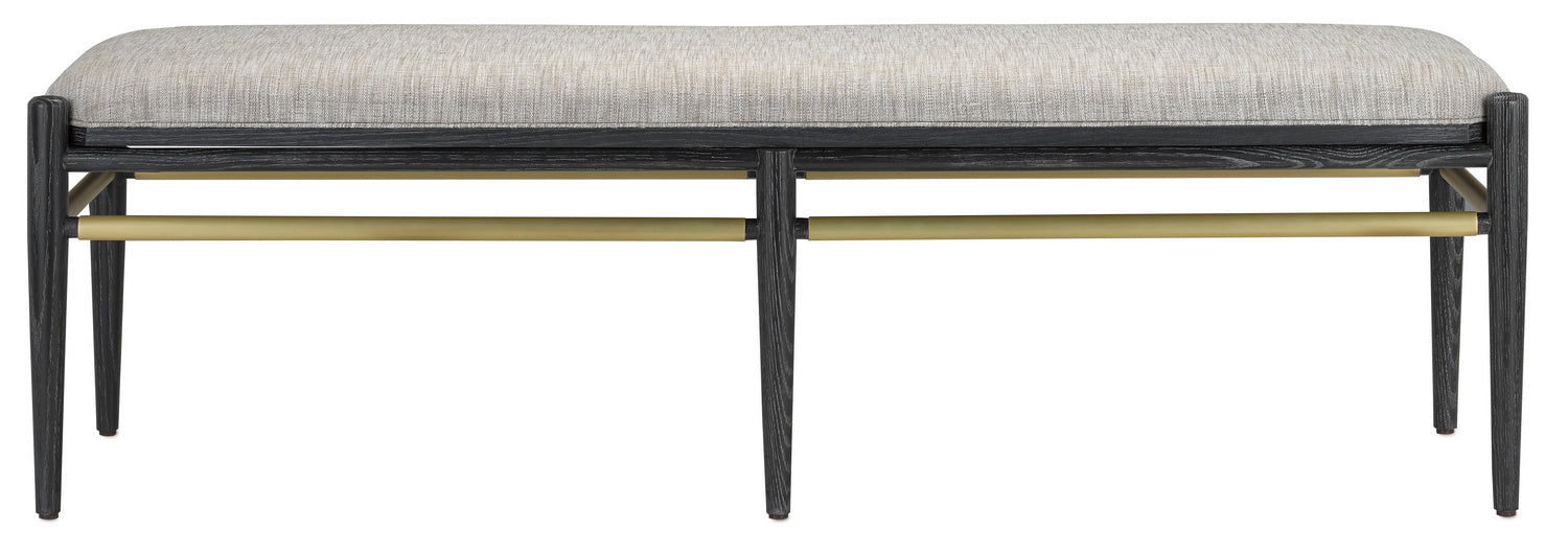 Currey and Company - 7000-0312 - Bench - Visby - Cerused Black/Brushed Brass