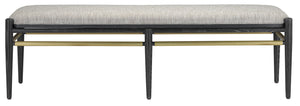 Currey and Company - 7000-0312 - Bench - Visby - Cerused Black/Brushed Brass