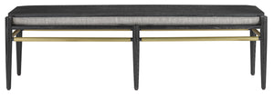 Currey and Company - 7000-0312 - Bench - Visby - Cerused Black/Brushed Brass