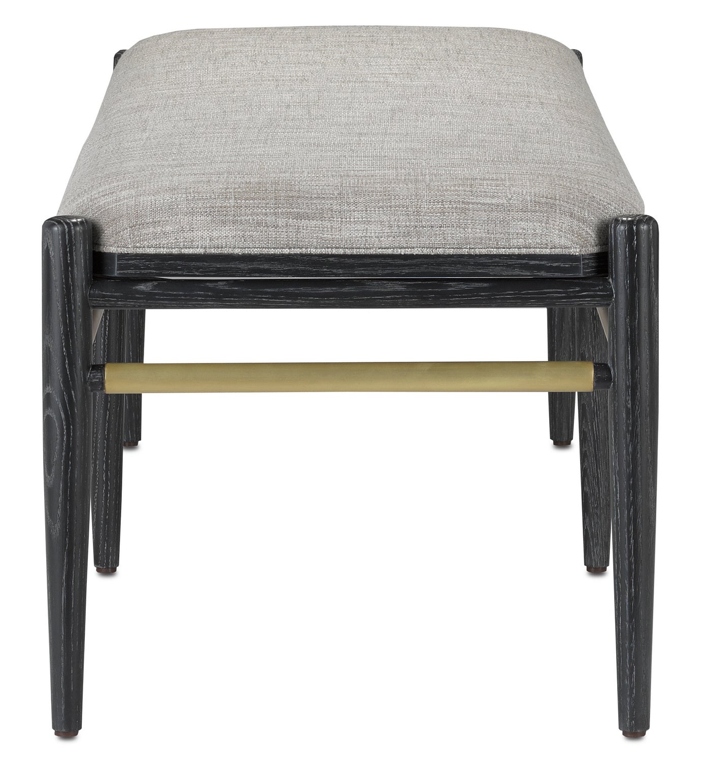 Currey and Company - 7000-0312 - Bench - Visby - Cerused Black/Brushed Brass