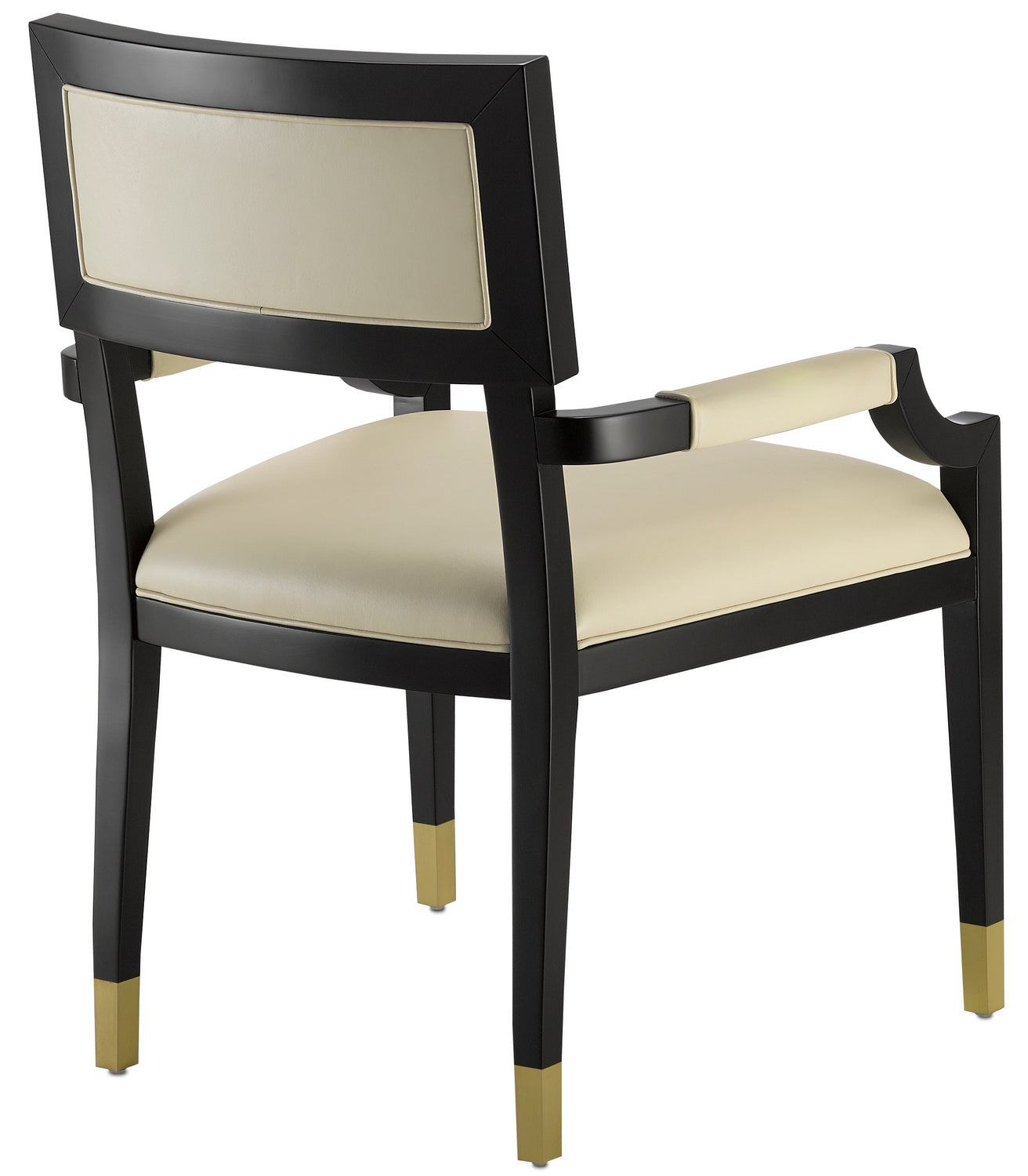 Currey and Company - 7000-0322 - Chair - Barry Goralnick - Caviar Black/Brushed Brass/Milk