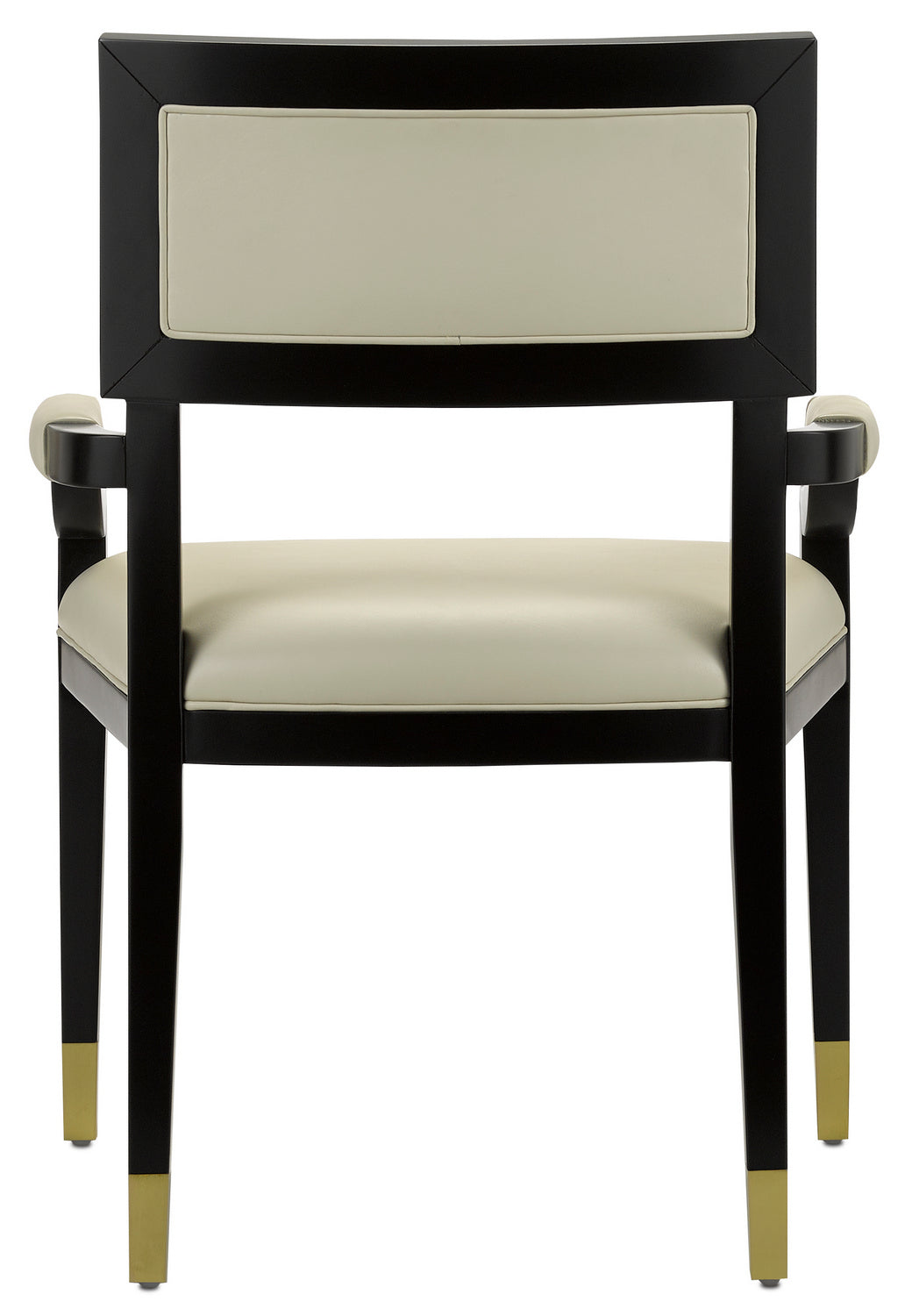 Currey and Company - 7000-0322 - Chair - Barry Goralnick - Caviar Black/Brushed Brass/Milk