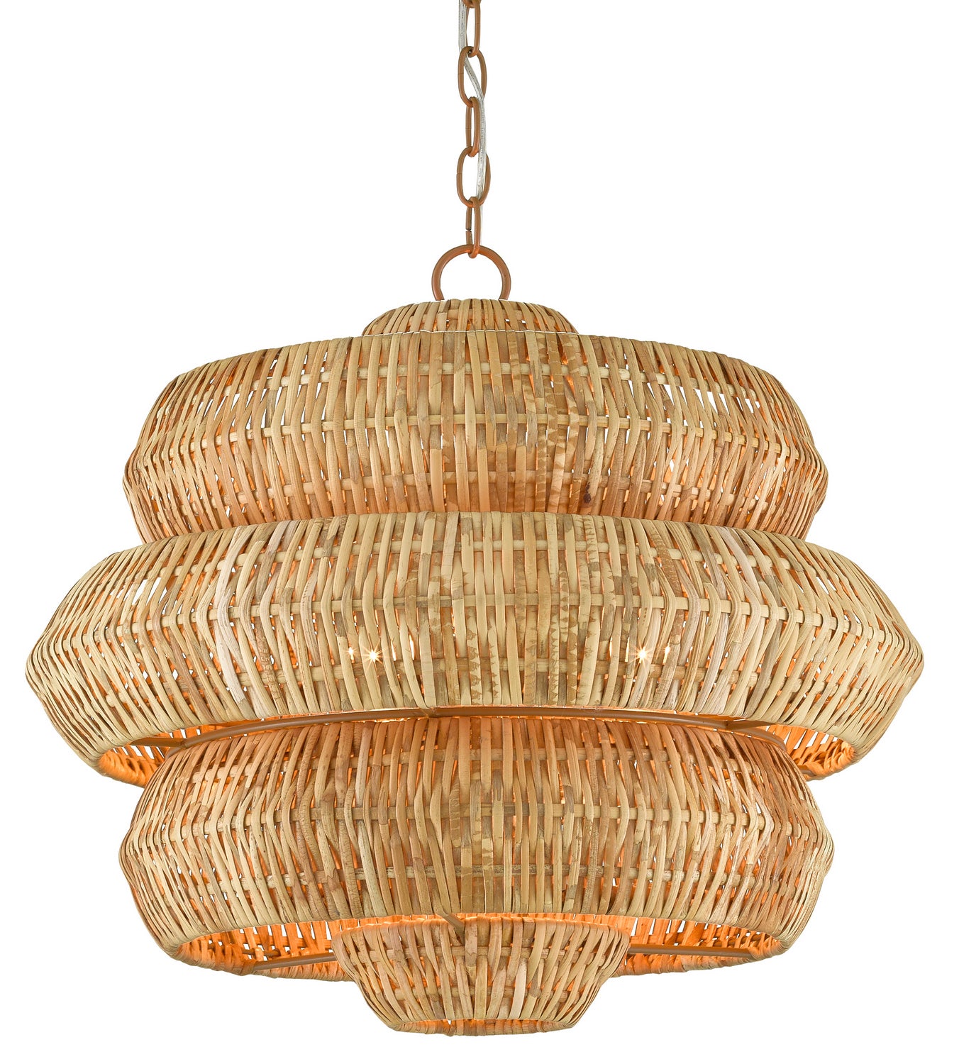 Currey and Company - 9000-0604 - Three Light Chandelier - Antibes - Natural/Khaki