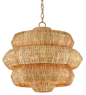 Currey and Company - 9000-0604 - Three Light Chandelier - Antibes - Natural/Khaki