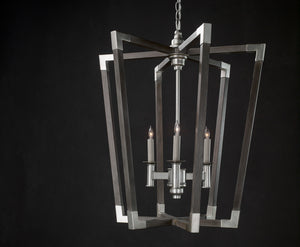 Currey and Company - 9000-0605 - Three Light Chandelier - Bastian - Chateau Gray/Contemporary Silver Leaf