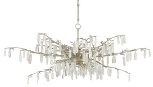 Currey and Company - 9000-0608 - Eight Light Chandelier - Aviva Stanoff - Textured Silver/Natural