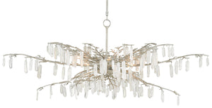 Currey and Company - 9000-0608 - Eight Light Chandelier - Aviva Stanoff - Textured Silver/Natural