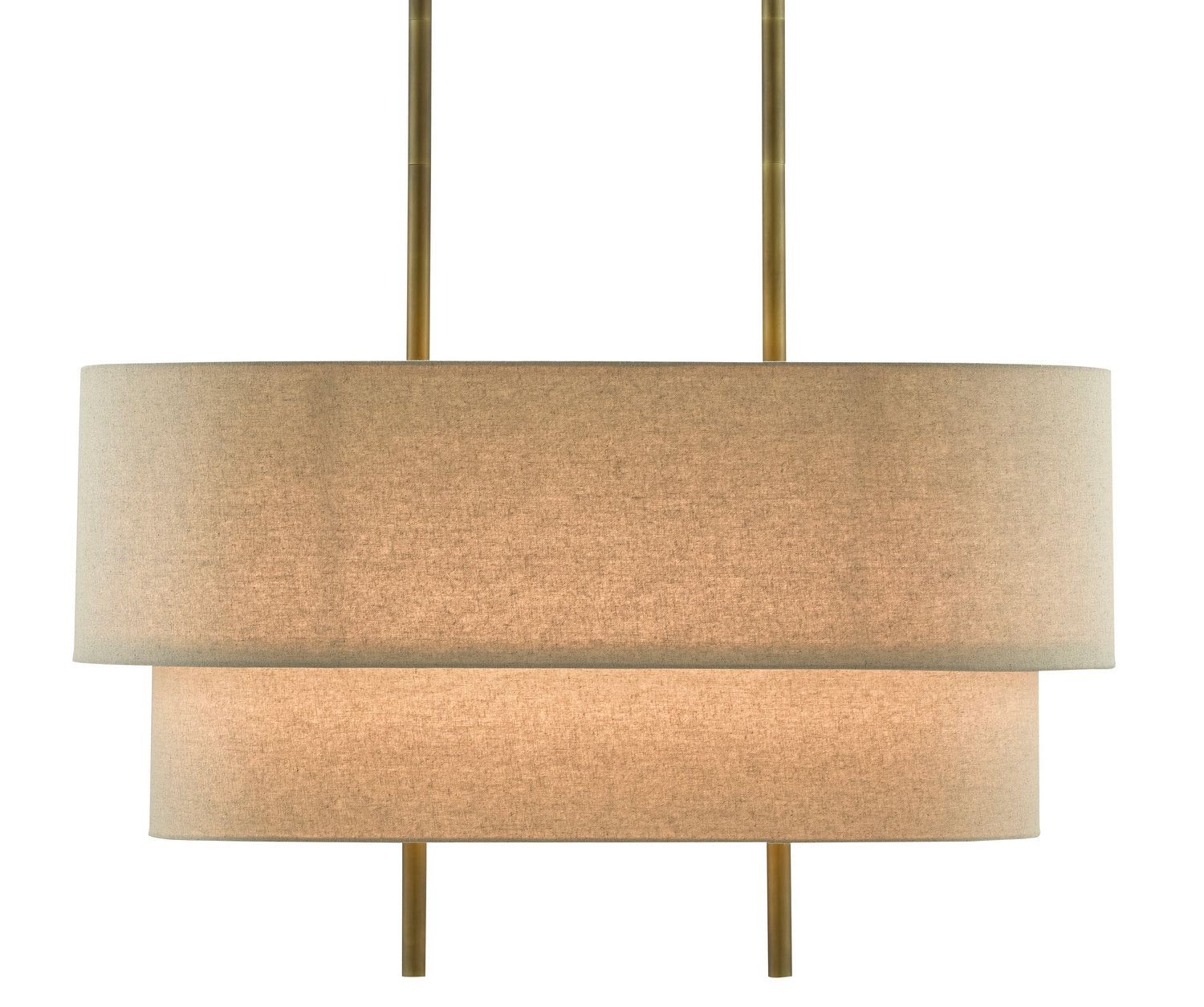 Currey and Company - 9000-0620 - Four Light Chandelier - Combermere - Antique Brass/Linen