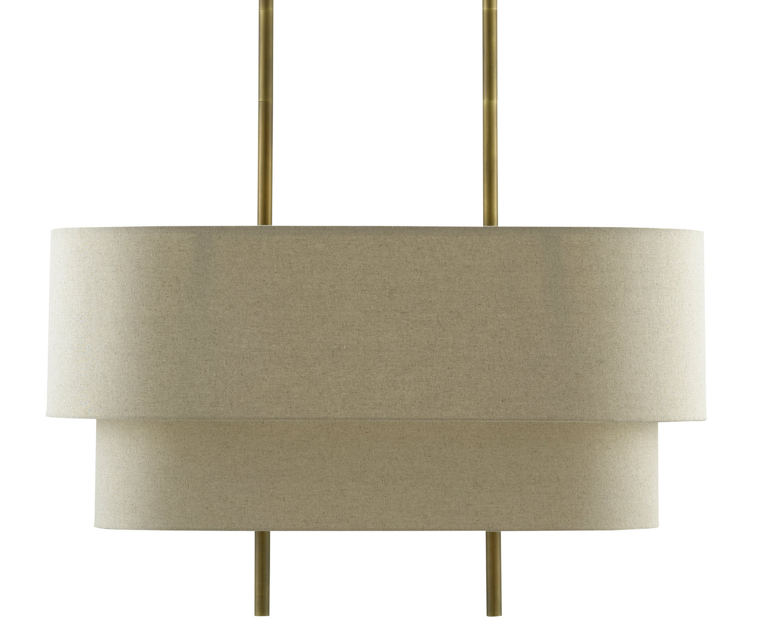 Currey and Company - 9000-0620 - Four Light Chandelier - Combermere - Antique Brass/Linen