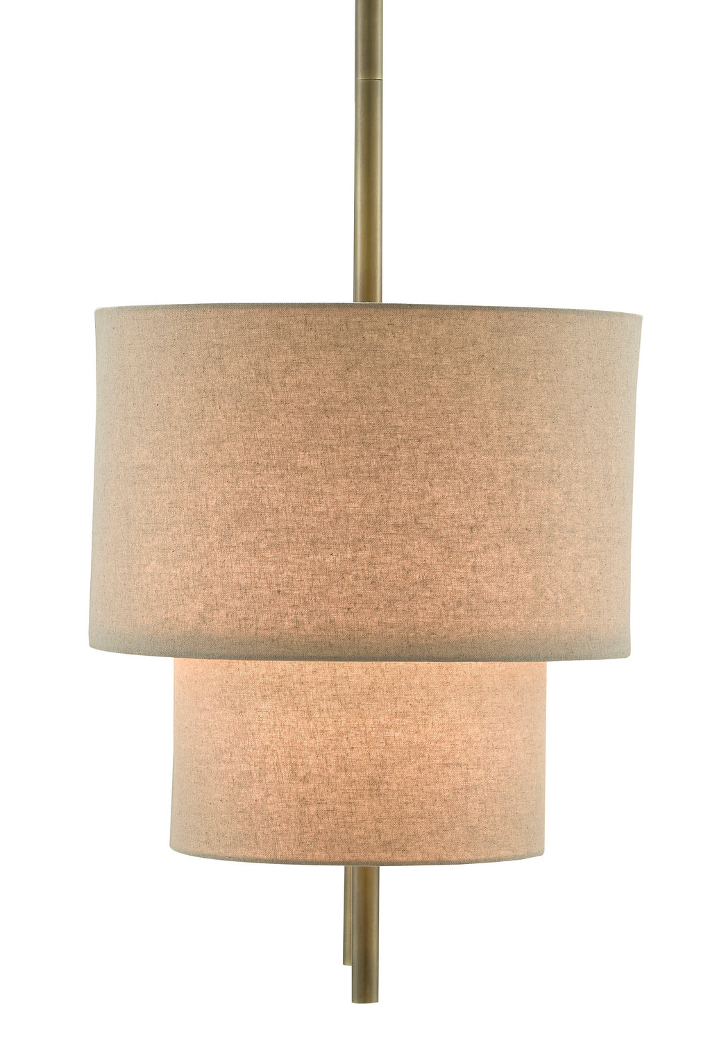 Currey and Company - 9000-0620 - Four Light Chandelier - Combermere - Antique Brass/Linen