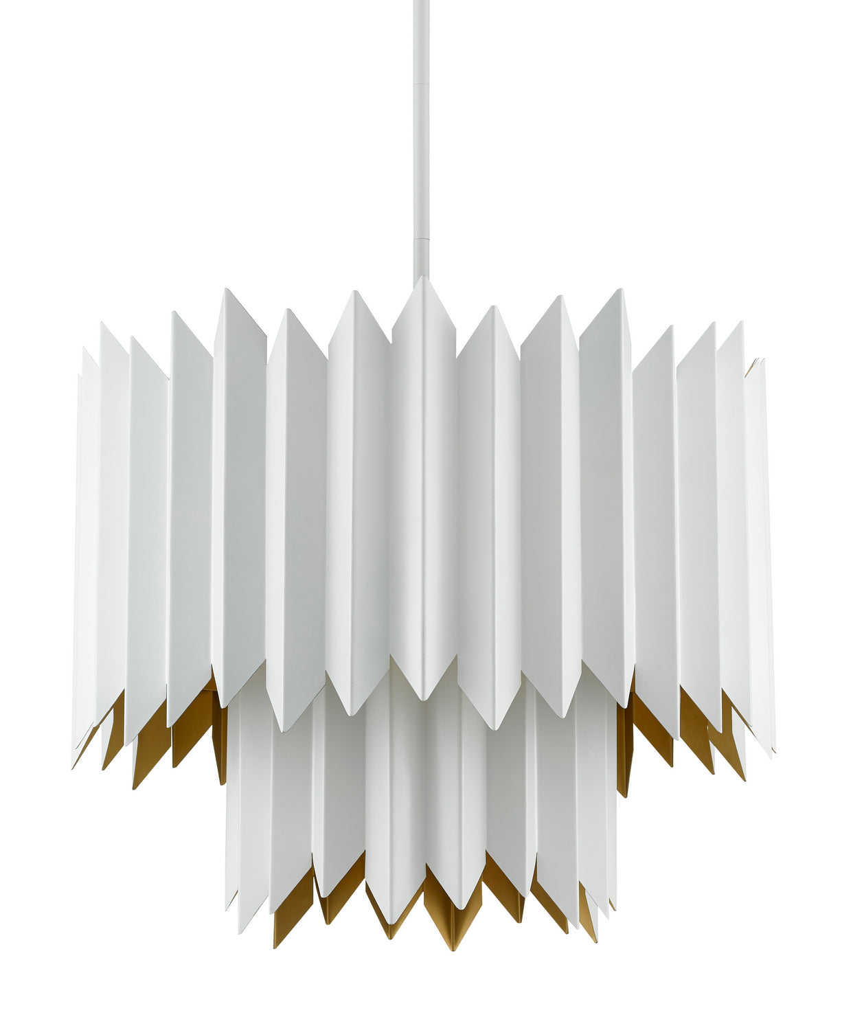 Currey and Company - 9000-0632 - Five Light Chandelier - Syrie - Sugar White/Painted Contemporary Gold