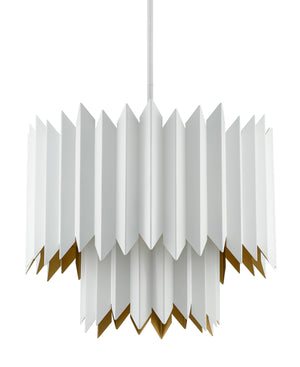 Currey and Company - 9000-0632 - Five Light Chandelier - Syrie - Sugar White/Painted Contemporary Gold