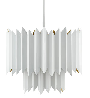 Currey and Company - 9000-0632 - Five Light Chandelier - Syrie - Sugar White/Painted Contemporary Gold