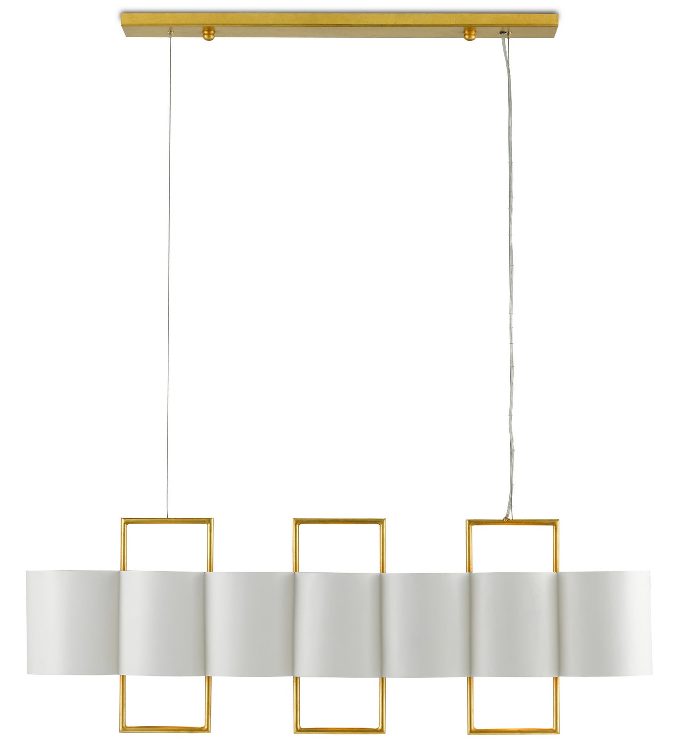 Currey and Company - 9000-0633 - Seven Light Chandelier - Chaunce - Painted Gesso White/Contemporary Gold Leaf