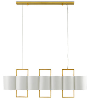 Currey and Company - 9000-0633 - Seven Light Chandelier - Chaunce - Painted Gesso White/Contemporary Gold Leaf