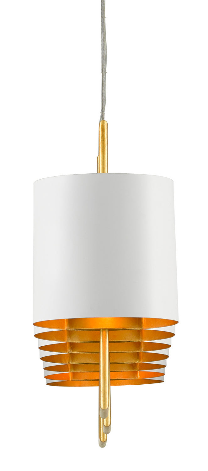 Currey and Company - 9000-0633 - Seven Light Chandelier - Chaunce - Painted Gesso White/Contemporary Gold Leaf