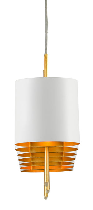 Currey and Company - 9000-0633 - Seven Light Chandelier - Chaunce - Painted Gesso White/Contemporary Gold Leaf