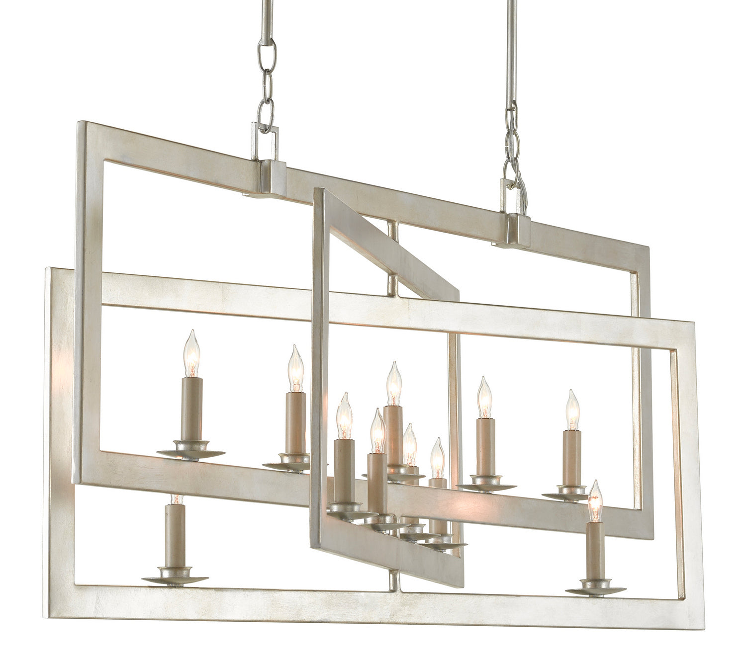 Currey and Company - 9000-0634 - 11 Light Chandelier - Middleton - Contemporary Silver Leaf