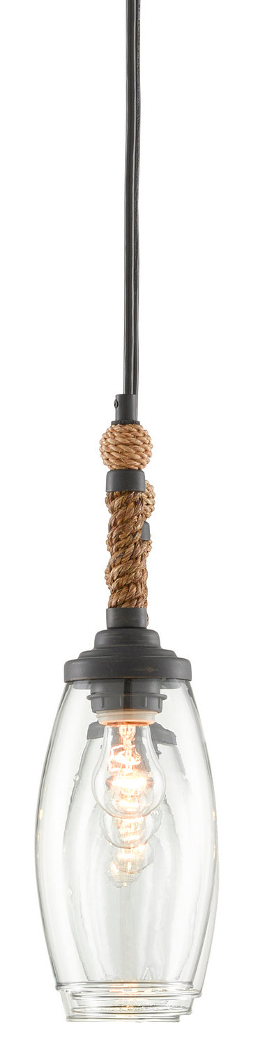 Currey and Company - 9000-0651 - Four Light Chandelier - Hightider - French Black/Natural Rope