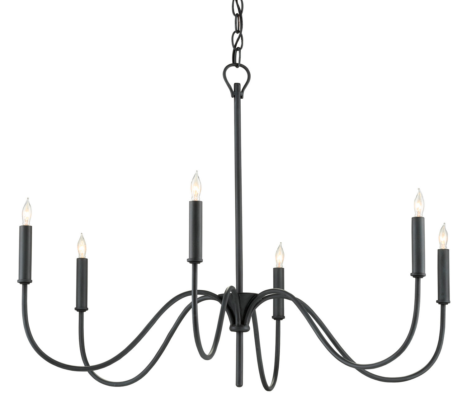 Currey and Company - 9000-0653 - Six Light Chandelier - Tirrell - Antique Black