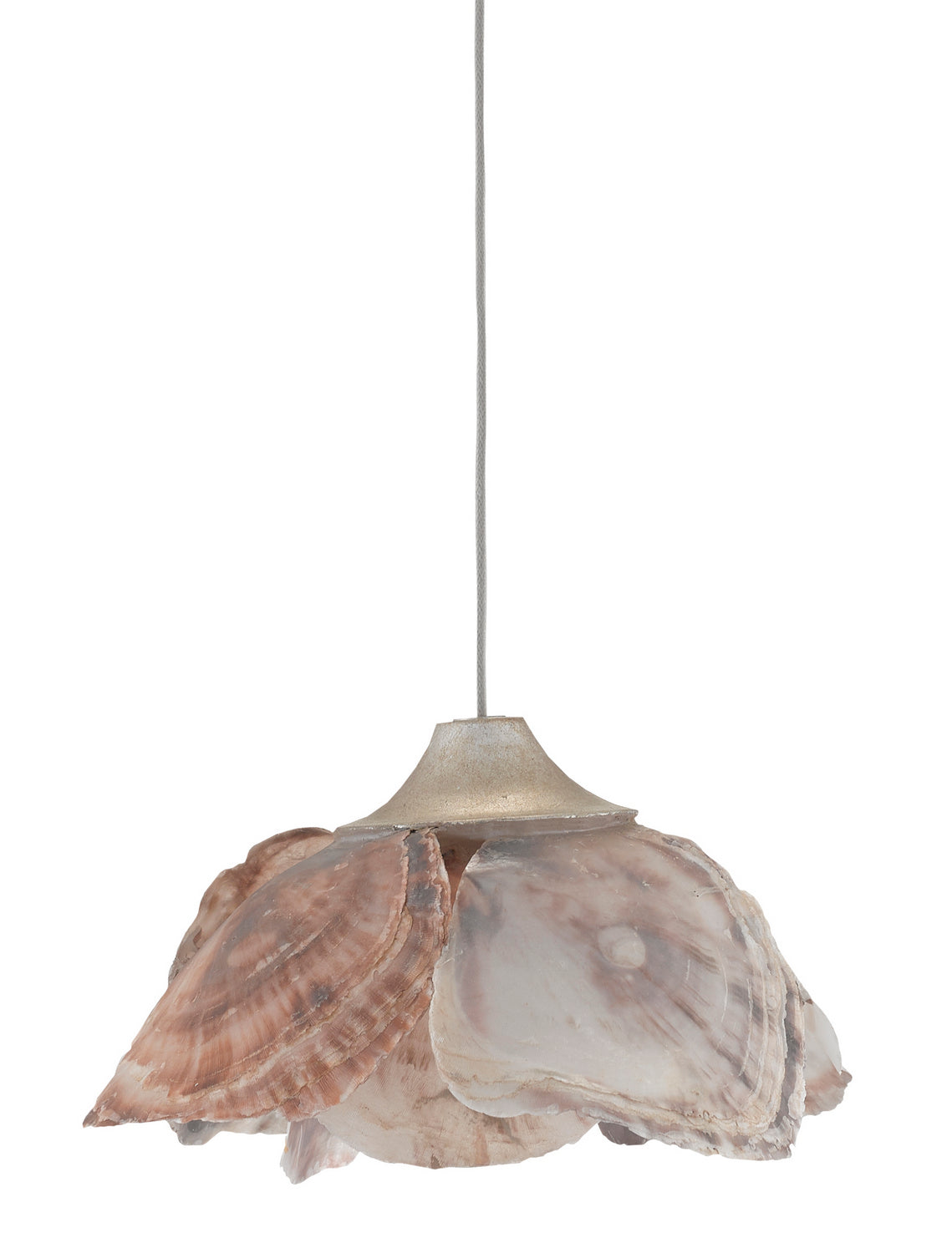 Currey and Company - 9000-0674 - One Light Pendant - Catrice - Natural Shell/Contemporary Silver Leaf