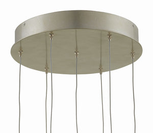 Currey and Company - 9000-0676 - Seven Light Pendant - Catrice - Natural Shell/Contemporary Silver Leaf