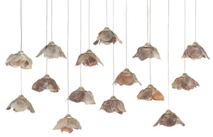 Currey and Company - 9000-0678 - 15 Light Pendant - Catrice - Natural Shell/Contemporary Silver Leaf