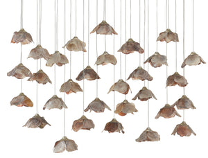 Currey and Company - 9000-0679 - 30 Light Pendant - Catrice - Natural Shell/Contemporary Silver Leaf