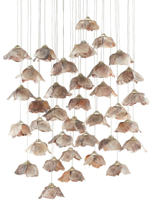 Currey and Company - 9000-0680 - 36 Light Pendant - Catrice - Natural Shell/Contemporary Silver Leaf