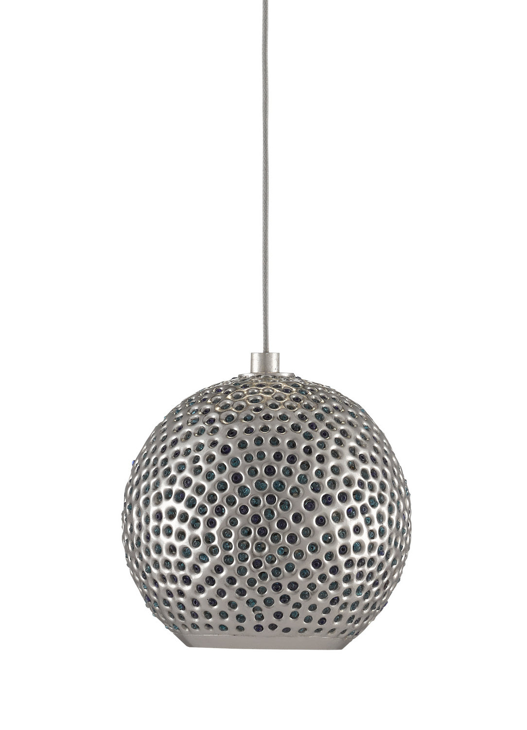 Currey and Company - 9000-0681 - One Light Pendant - Giro - Blue/Nickel