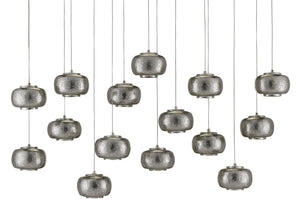 Currey and Company - 9000-0692 - 15 Light Pendant - Pepper - Nickel