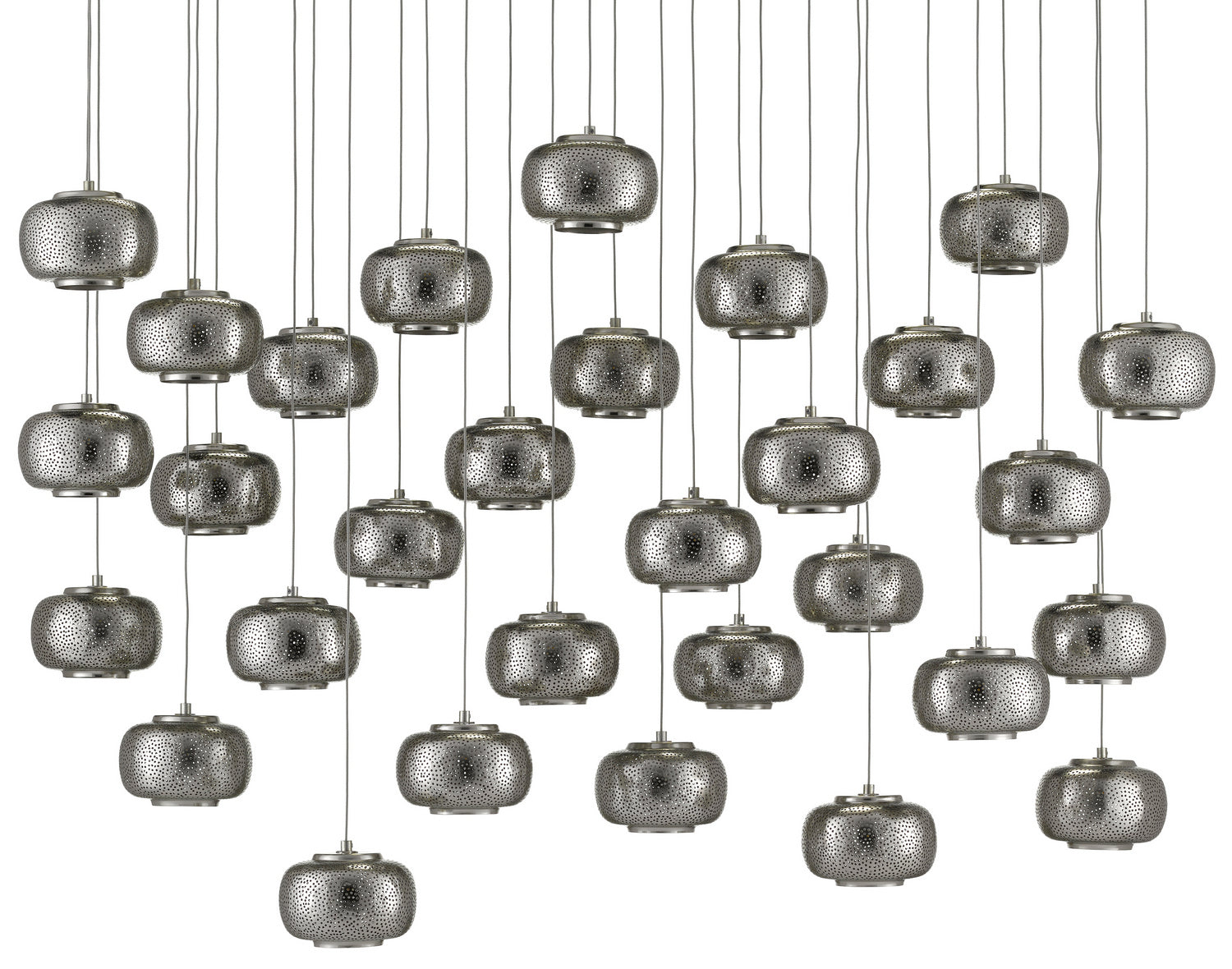 Currey and Company - 9000-0693 - 30 Light Pendant - Pepper - Nickel