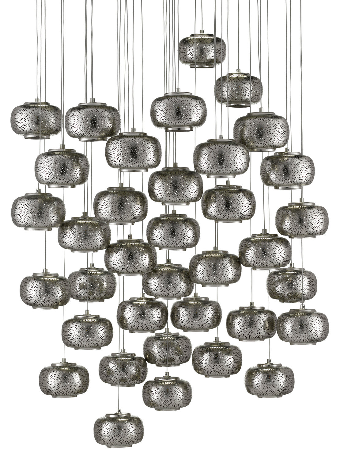 Currey and Company - 9000-0694 - 36 Light Pendant - Pepper - Nickel