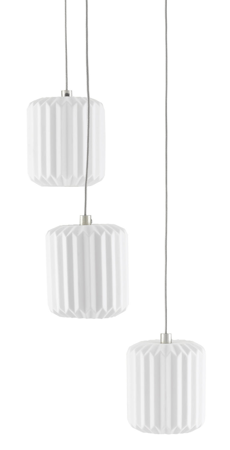 Currey and Company - 9000-0710 - Three Light Pendant - Dove - White