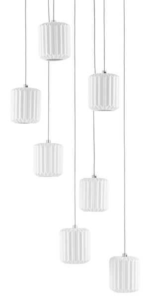 Currey and Company - 9000-0711 - Seven Light Pendant - Dove - White