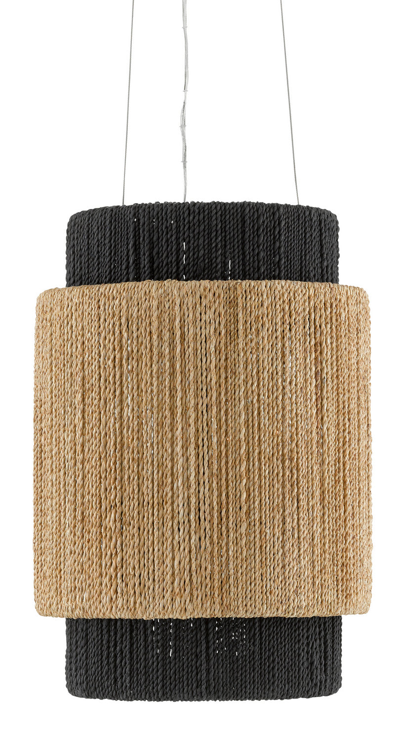 Currey and Company - 9000-0756 - Four Light Chandelier - Viewforth - Satin Black/Natural/Black/Smokewood