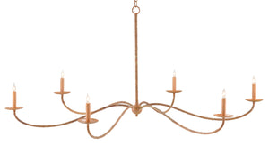 Currey and Company - 9000-0757 - Six Light Chandelier - Saxon - Saddle Tan/Natural