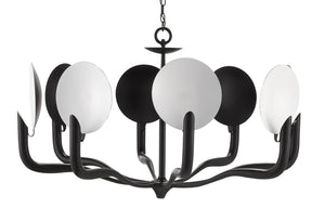 Currey and Company - 9000-0759 - Eight Light Chandelier - Tirtoff - Satin Black/Sugar White