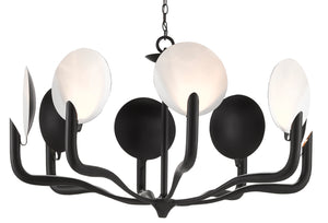 Currey and Company - 9000-0759 - Eight Light Chandelier - Tirtoff - Satin Black/Sugar White