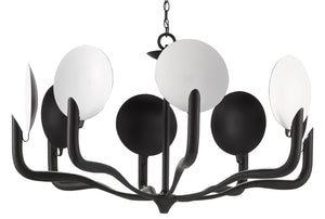 Currey and Company - 9000-0759 - Eight Light Chandelier - Tirtoff - Satin Black/Sugar White