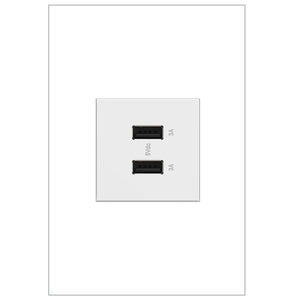 Legrand - ARUSB2AA6W4 - Usb Outlet, 2 Module, A/A Usb Outlet - Adorne - WHITE